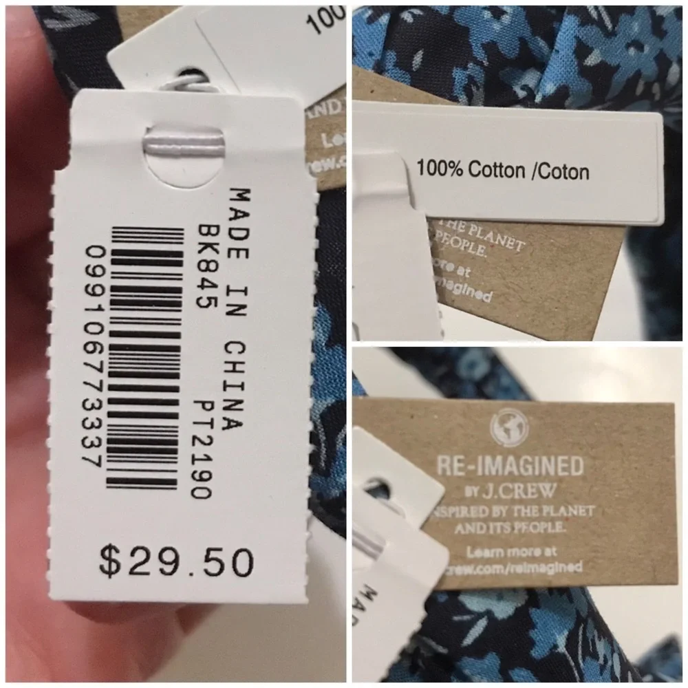 NWT J. Crew Floral Knot Headband, Boho Romantic Feminine Blue J. Crew Factory OS - Picture 10 of 11